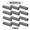 Twelve rolls of gray thickened microfiber cleaning cloths, each measuring 30x30cm.