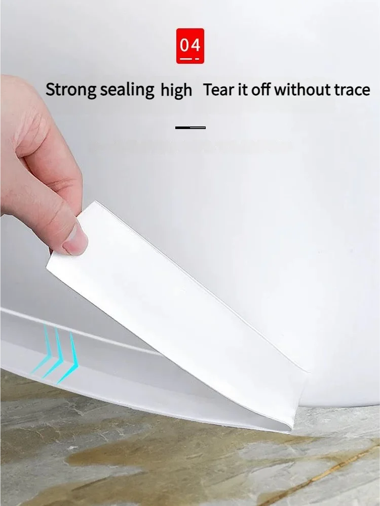 Hand tearing off a white sealing tape from a surface, demonstrating strong sealing.