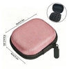 A pink portable peptide storage case with a black zippered pouch and an open lid shown in detail.