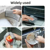 Various uses of multipurpose non-stick cleaning cloths for kitchen and dishes shown in different contexts.