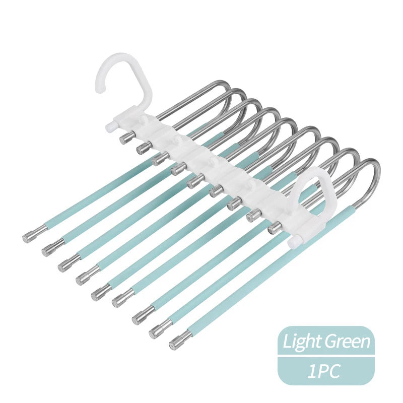 Stainless steel multi-layer hangers in light green color