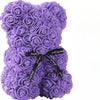 A fluffy purple rose teddy bear made of fabric for special occasions
