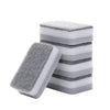 Stack of gray and white double-sided cleaning sponge wipes