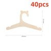 A wooden clothing hanger designed for kids and apparel, showing its dimensions.