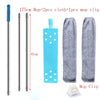 A set of 175cm mop, two cloths, and one mop clip for cleaning.