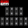 Ten portrait-shaped heavy duty double-sided adhesive wall hooks in clear plastic.
