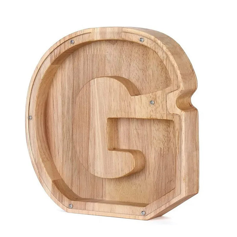 Une lettre G en bois en forme de tirelire pour économiser