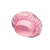 Pink elastic satin hair bonnet for hair and bathing