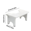 White portable bamboo toilet squat stool with dimensions 37cm long and 17cm high.