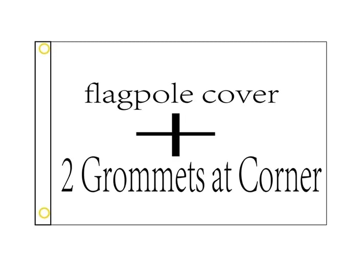 Flagpole cover with two grommets at the corner