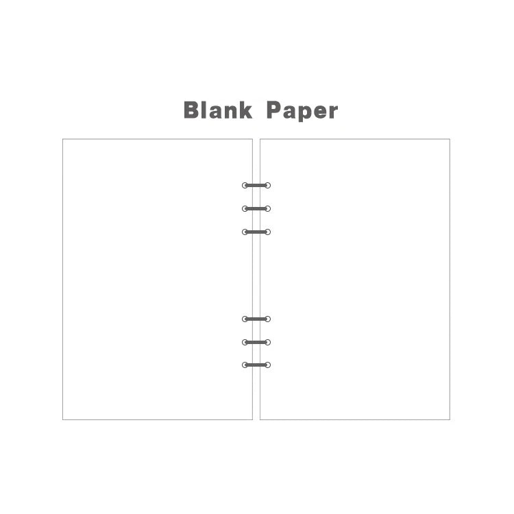 A sheet of blank paper shown in a spiral notebook format with visible binding rings.
