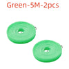 Two green heavy-duty outdoor clothesline cords are shown, coiled and ready for use.