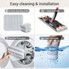 A set of cleaning cloths, a flat mop head, and sponges are shown for easy cleaning and installation.