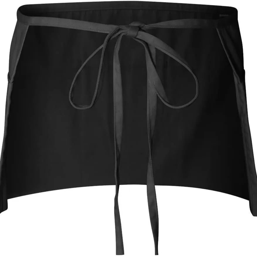 Black fashion chef short apron with ties and pockets
