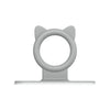 A silver silicone self-adhesive cabinet door handle lifter with a circular grip.
