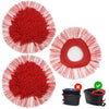 Drei Ersatz-Wring-Moppköpfe für den O-Cedar EasyWring Mopp in rot-weißen Fasern.