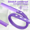 Purple stretch universal connector design for a dryer vent cleaning brush kit