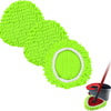 Bright lime green replacement spin mop heads for an O-Cedar tank mop.