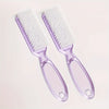 A pair of light purple multi-purpose nail art and dust cleaning brushes are shown against a white background.