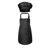 Black kids adjustable apron and chef hat set
