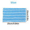Blue microfiber kitchen dish cloths with a zigzag pattern.
