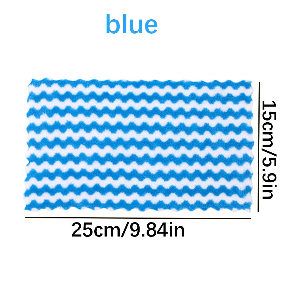 Blue microfiber kitchen dish cloths with a zigzag pattern.
