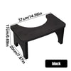 A black portable bamboo toilet squat stool shown with dimensions 37cm/14.56in long and 20cm/7.87in high.