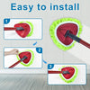 Three steps showing how to easily install replacement spin mop heads for an O-Cedar tank mop.