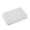 White self-draining silicone soap dish with an anti-slip base