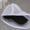 White mesh reusable laundry bag designed to protect hats from dirt and debris