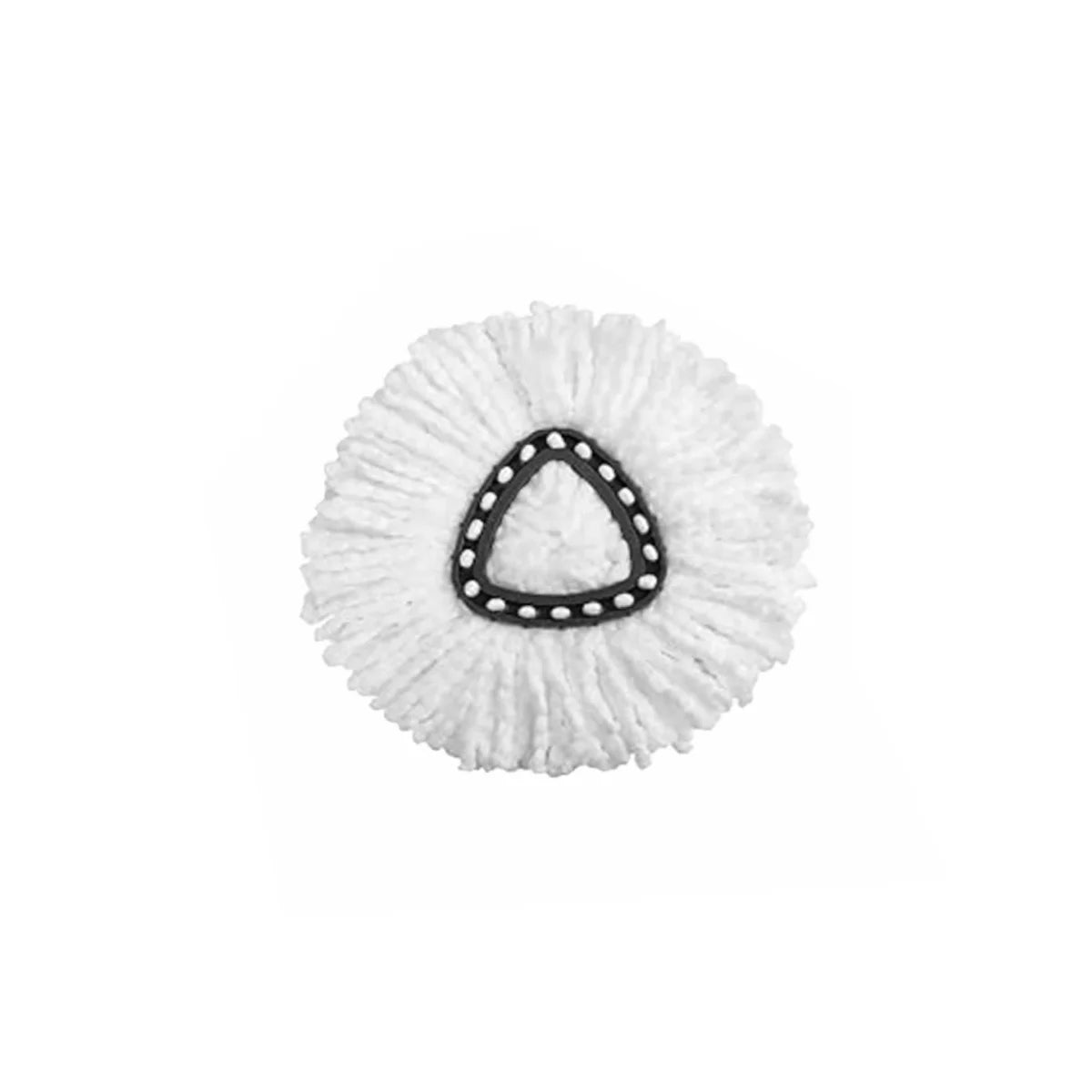 A white replacement mop head with a dark, triangular pattern for O-Cedar and Vileda systems.