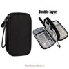 Black double layer storage organizer pouch with clear mesh pockets