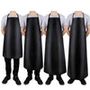 Black heavy-duty waterproof PU leather apron shown on four models.