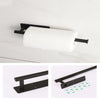 Porta toallas autoadhesivo de acero inoxidable negro para cocina y baño