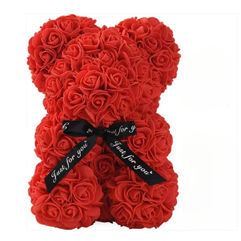 A fluffy red rose teddy bear for special occasions