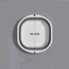 A white, oval-shaped plastic wash basin with dimension markings showing a depth of 36.5 cm.