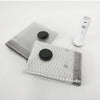 A clear vacuum compression travel bag and a white handheld vacuum device are shown on a white background.