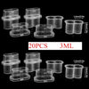 Clear plastic peptide storage cases in various sizes and configurations for portable peptide storage.