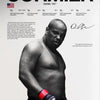 Black and white portrait of Daniel 'DC' Cormier in a UFC fighter stance.