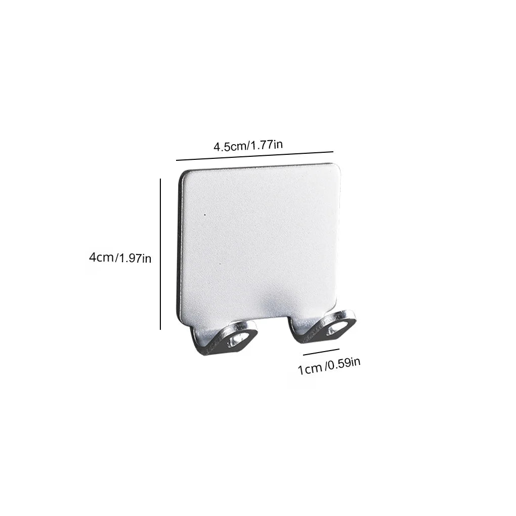 A rectangular aluminum shaving razor storage rack with dimensions 4.5cm by 4cm.