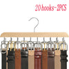 20 hooks in 2 pieces for a wooden belt and accessory organizer hanger