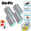 Four grey zippered laundry bags for shoe cleaning, including casual and running shoes.