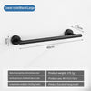 A black towel rack with a 40cm bar and 5cm mounting, made of 304 stainless steel.