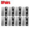 Eight pairs of black magnetic curtain clips with silver adhesive backing