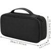 Black multi-purpose travel electronics organizer bag with a zippered top and carrying handle.