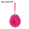 A single rose pink extendable microfiber duster with a pink handle and fluffy head.