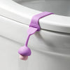 A silicone toilet seat lifter ring opener in light purple color.