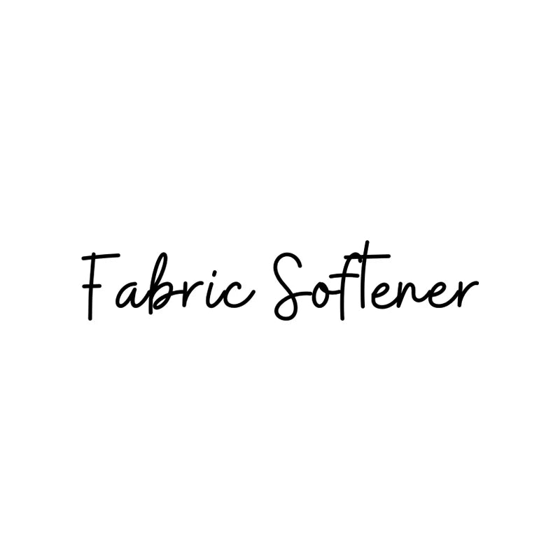 A simple black line drawing of the text Fabric Softener.