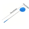 Extendable blue microfiber duster with a handle and a spherical cleaning head.