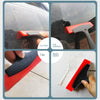 A set of red and black silicone scrapers used for cleaning grout, filling gaps, and applying paint.